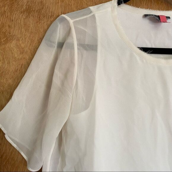 🍄 VINCE 100% Silk Sheer White Blouse Tank Top - Picture 3 of 9